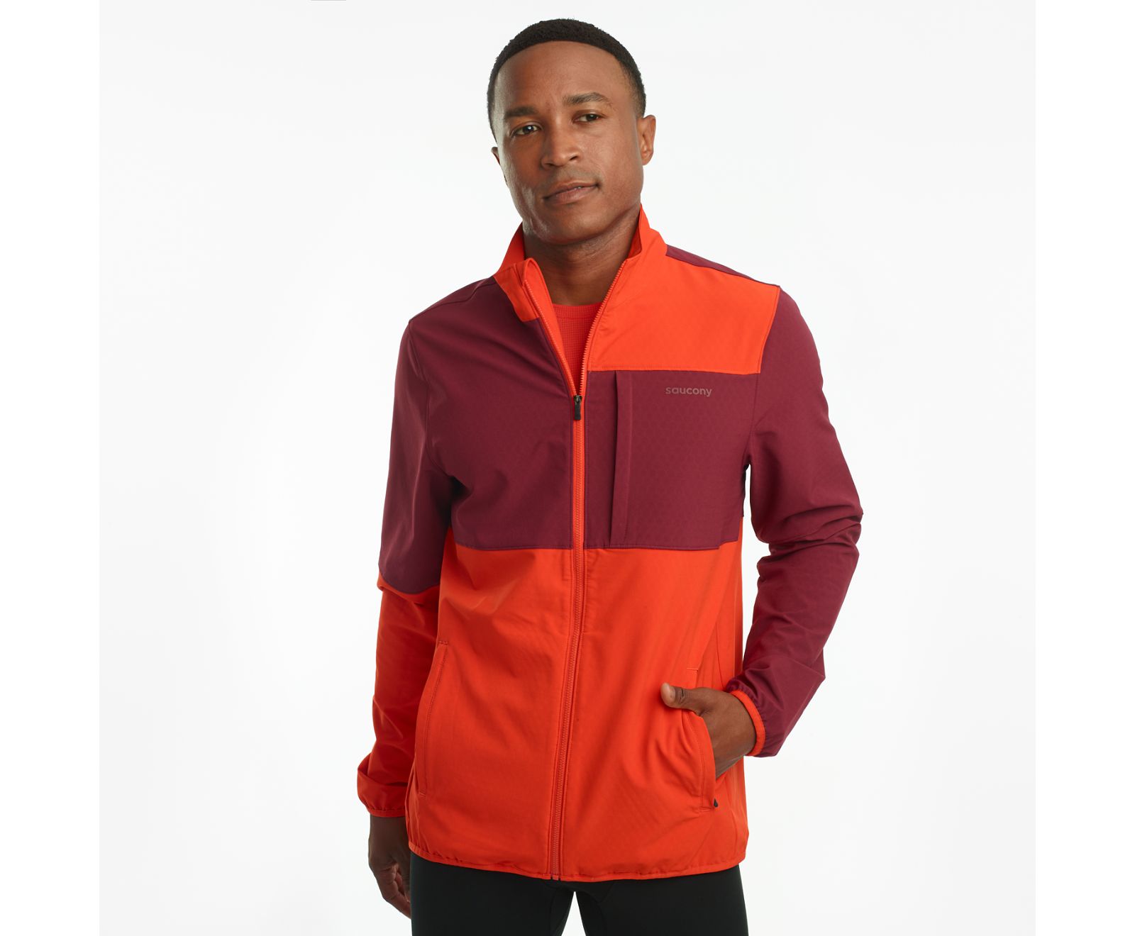 Chaquetas Saucony Bluster Hombre Rojos Vino | México 613GSOL